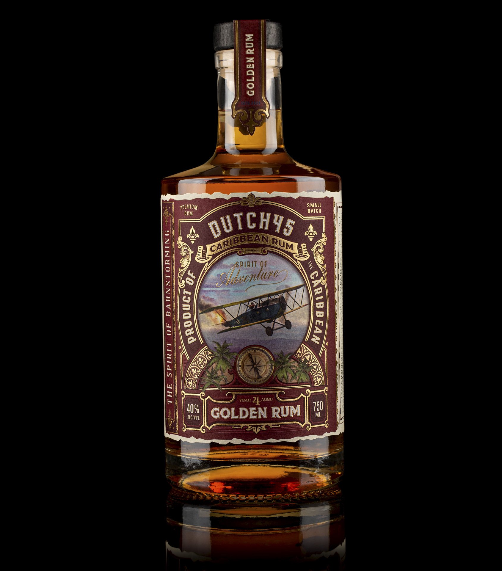 Full Dutch 45 rum bottle, front-facing