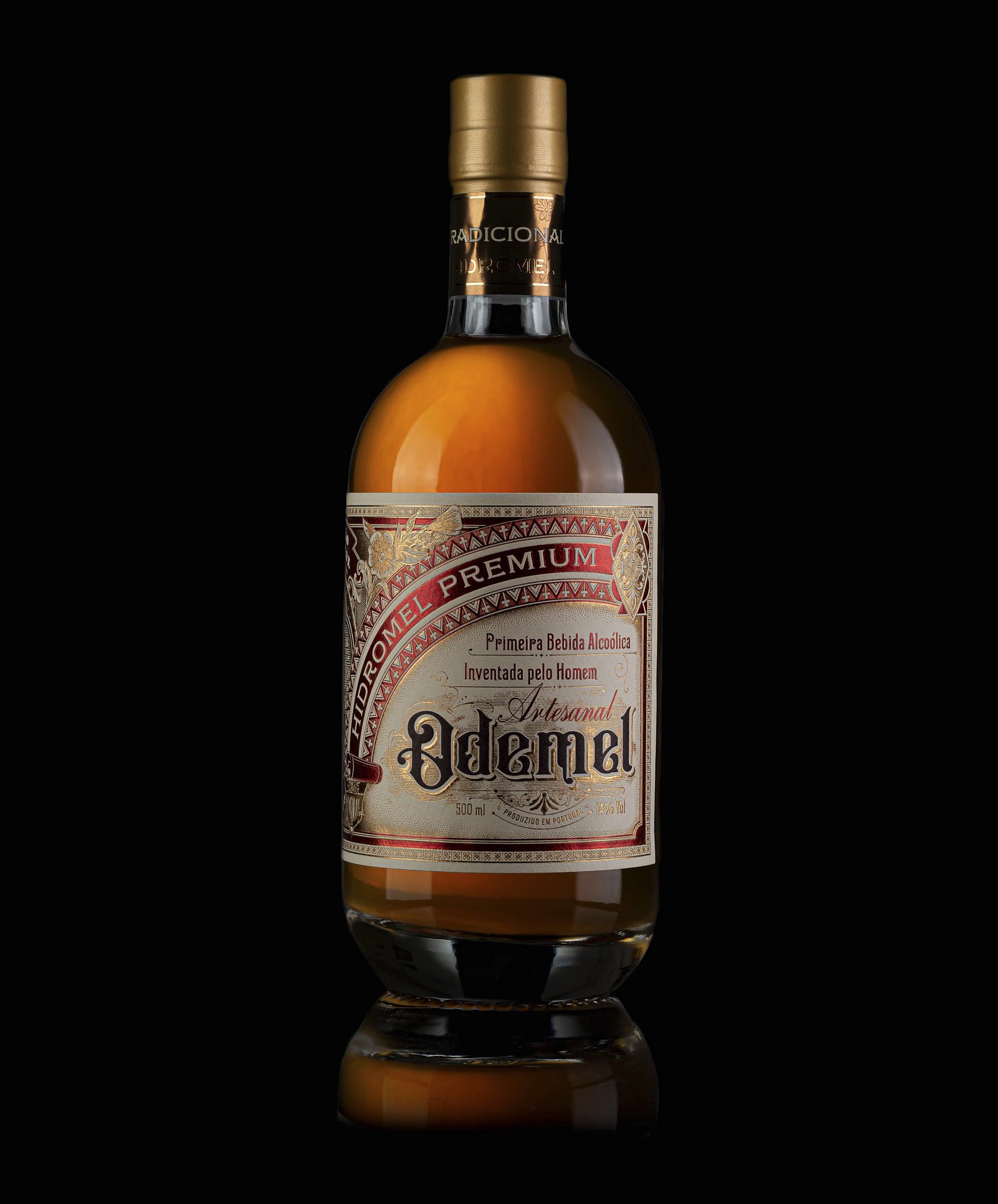 Full Odemel Beverage Package Design spirits bottle, front-facing