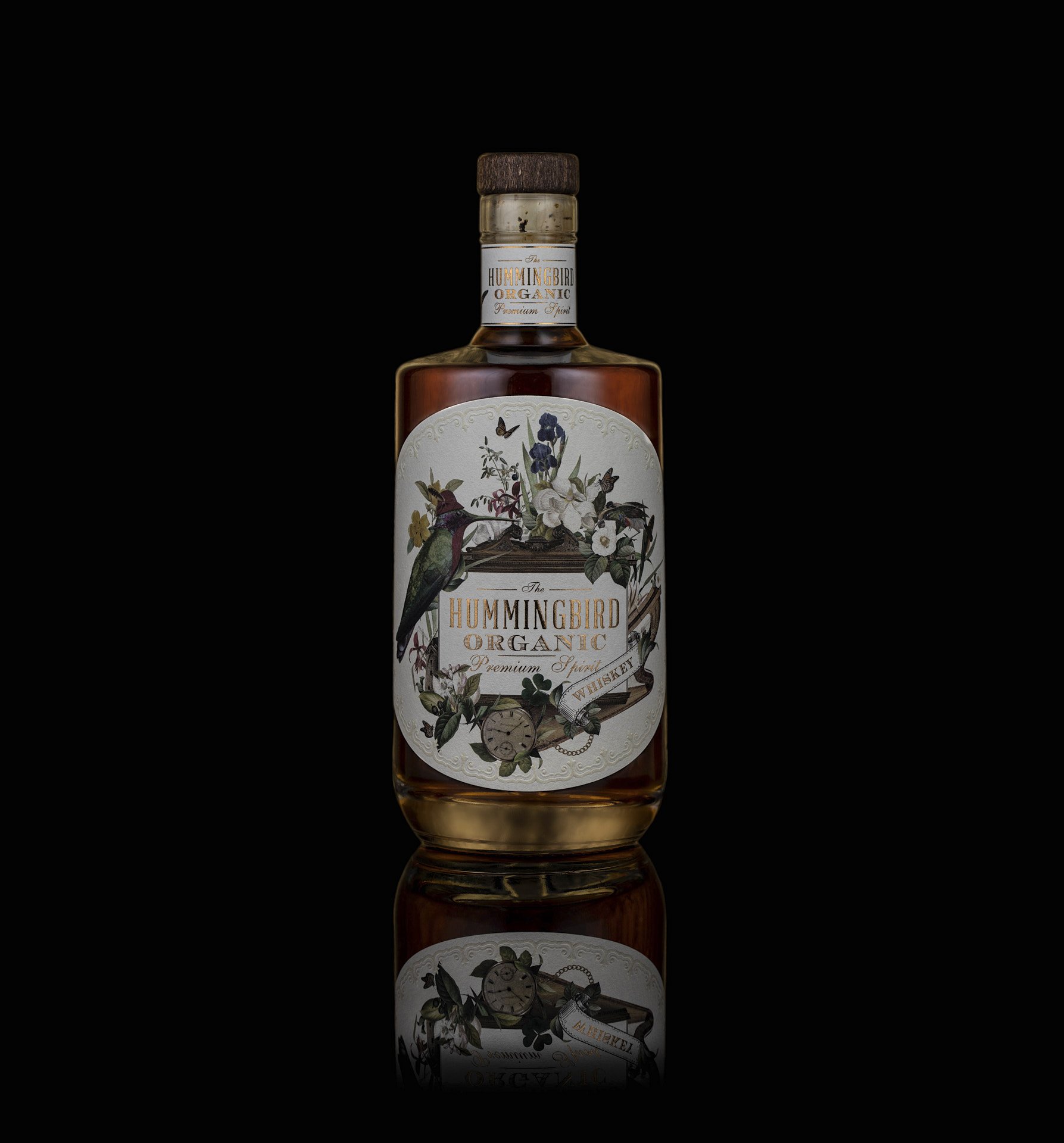 Full Hummingbird Spirits bottle, front-facing