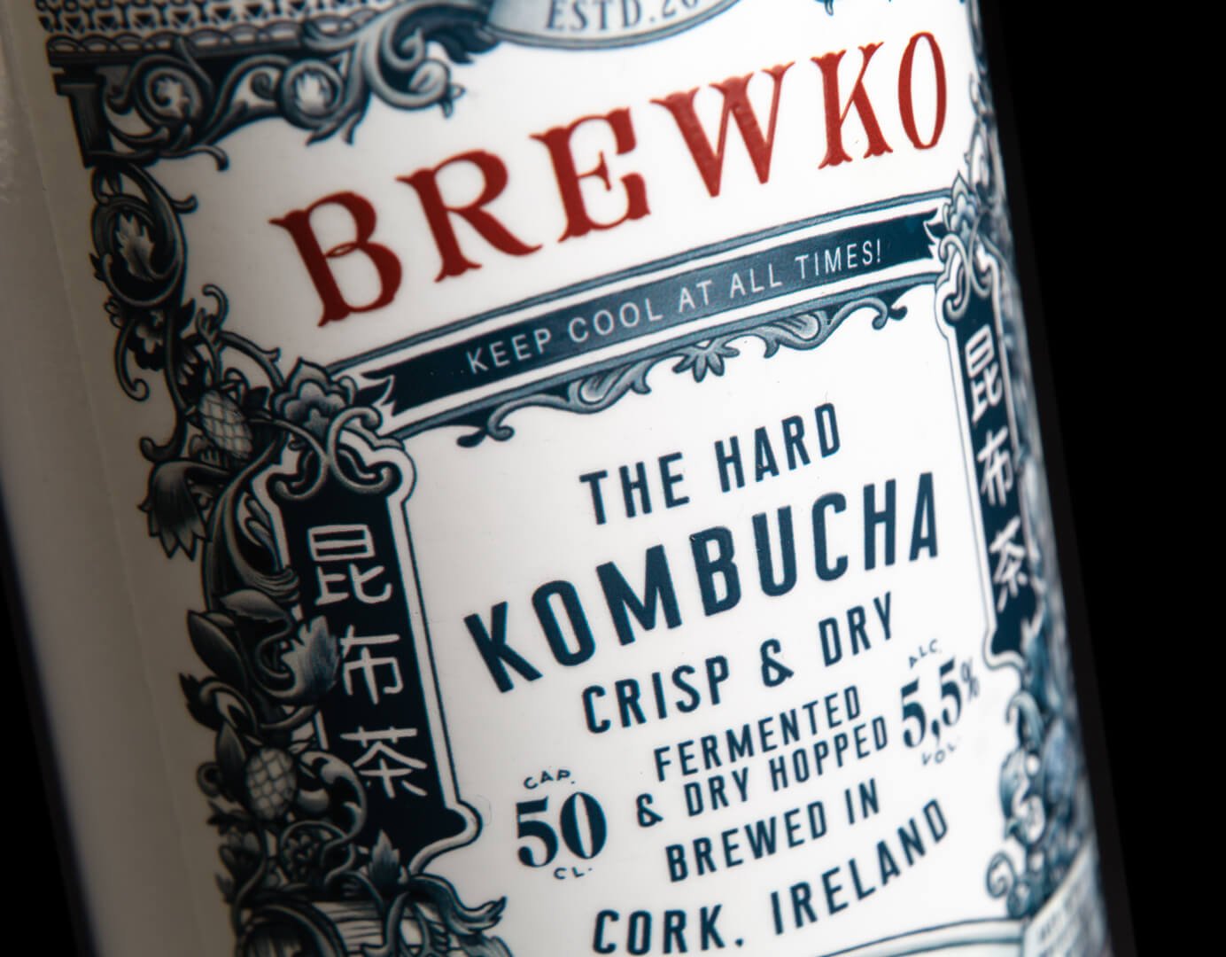 Full Brewko spirits bottle, front-facing