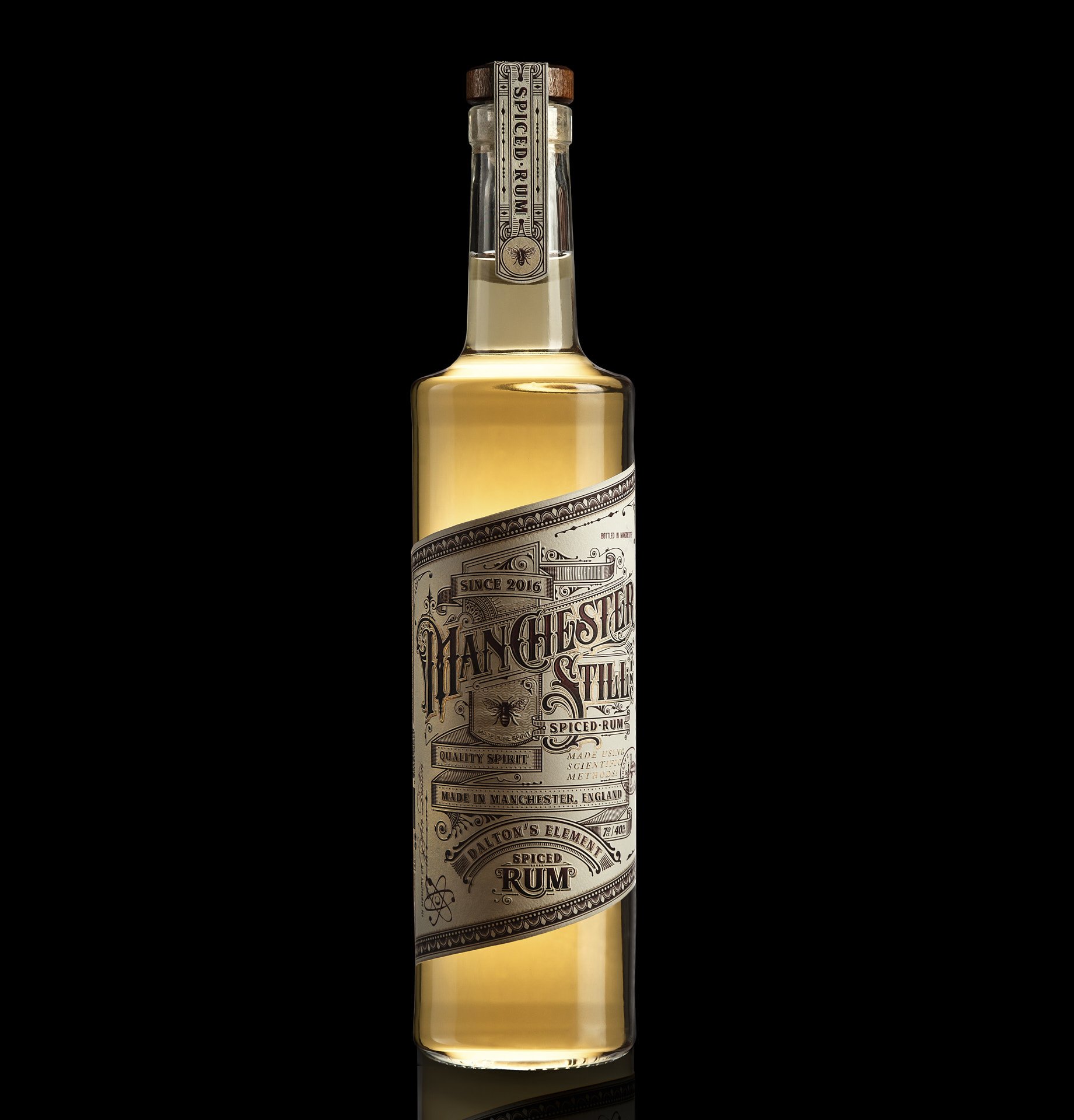 Full Manchester Still rum bottle, front-facing