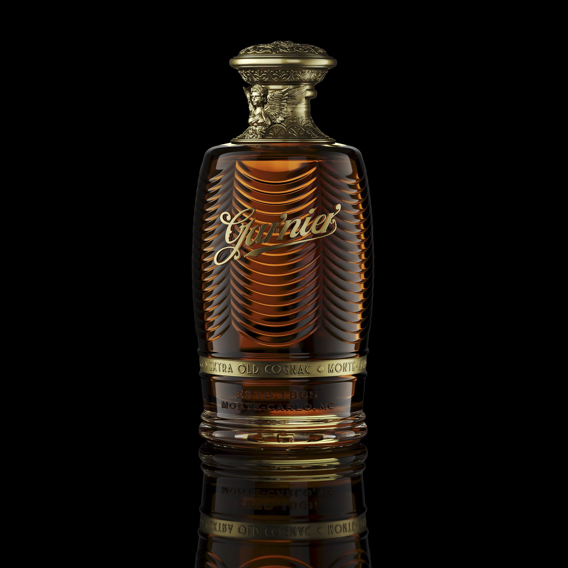 Full Garnier Crystal Edition spirits bottle, front-facing