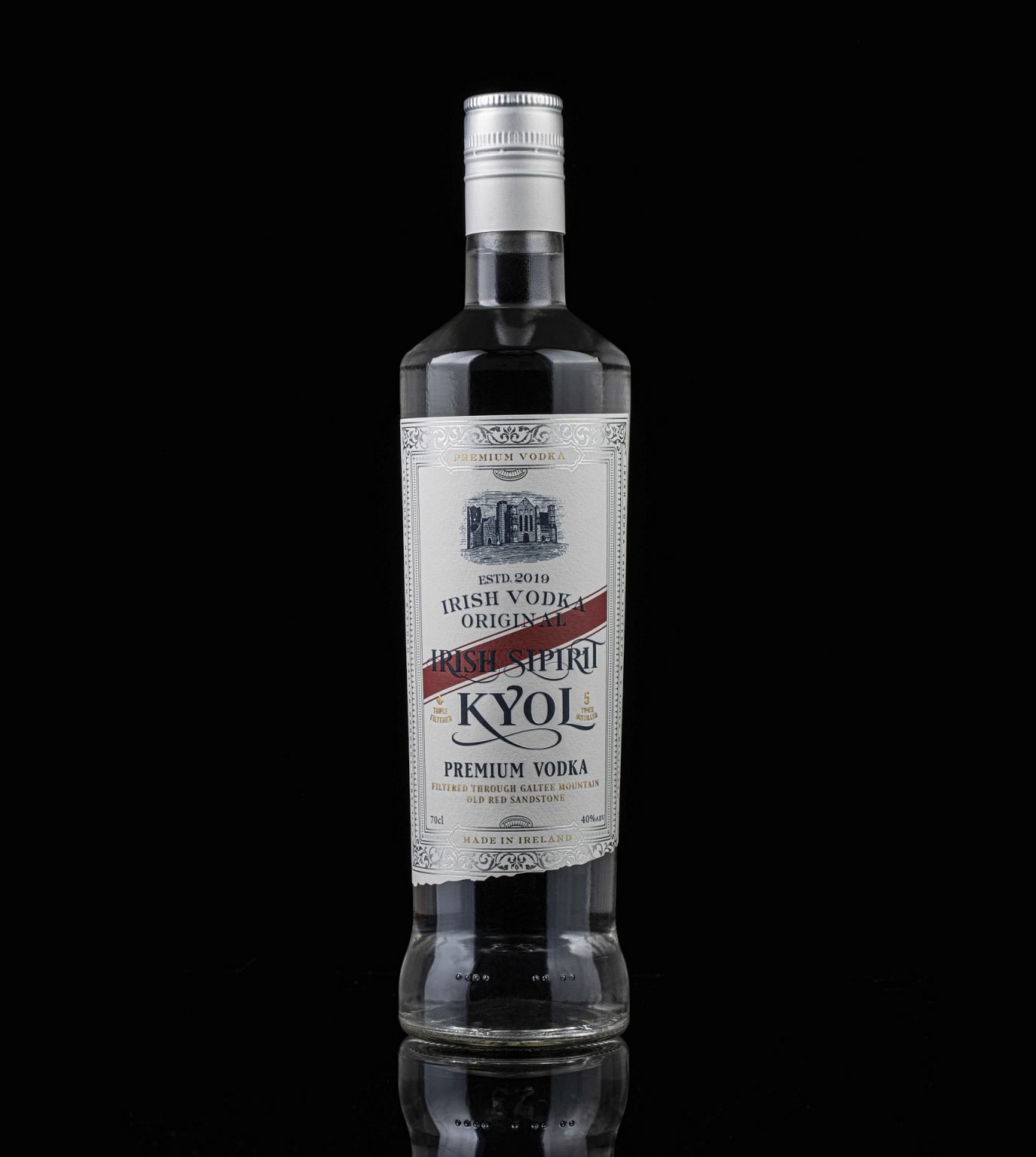 Full Kyol vodka bottle, front-facing