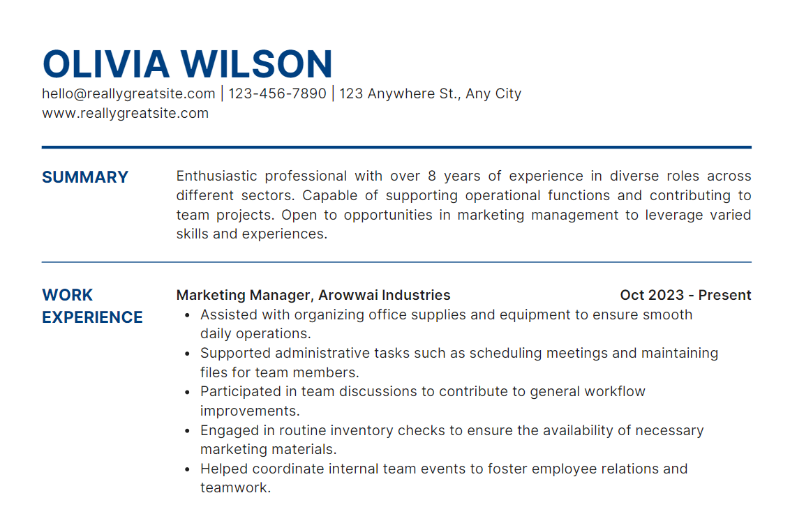 resume sample