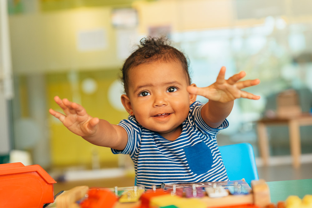 Children engaged in active, hands-on early learning.