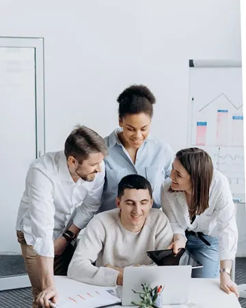People working