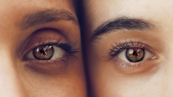 person's eyesClose-up of structured brand messaging notes during client strategy session