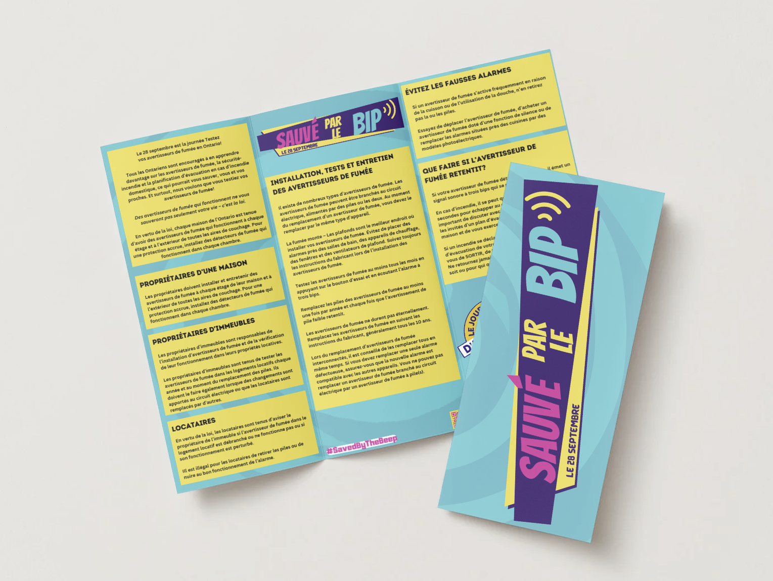 Image of Test Your Smoke Alarm Day and Saved by the Beep campaign materials.
