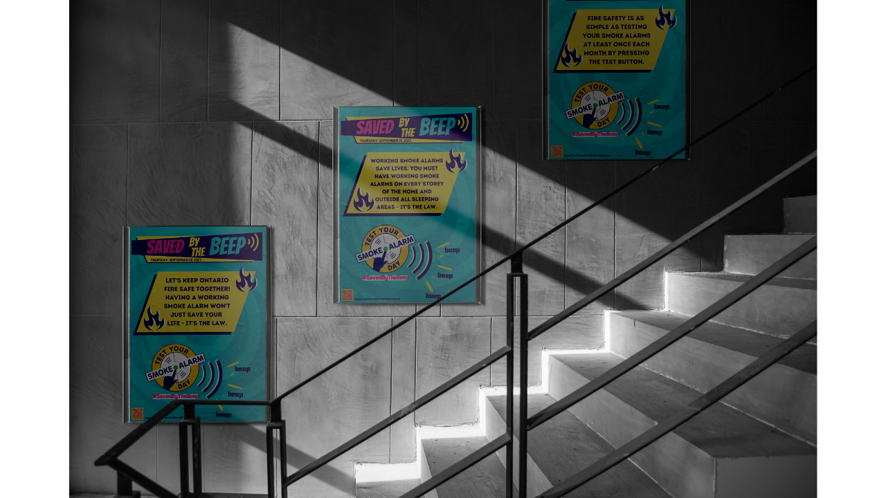 Image of Test Your Smoke Alarm Day and Saved by the Beep campaign materials.
