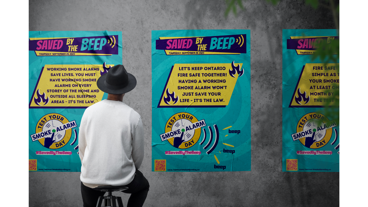 Image of Test Your Smoke Alarm Day and Saved by the Beep campaign materials.