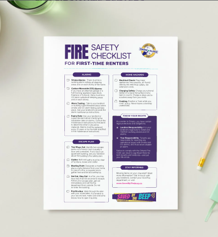 Image of Test Your Smoke Alarm Day and Saved by the Beep campaign materials.
