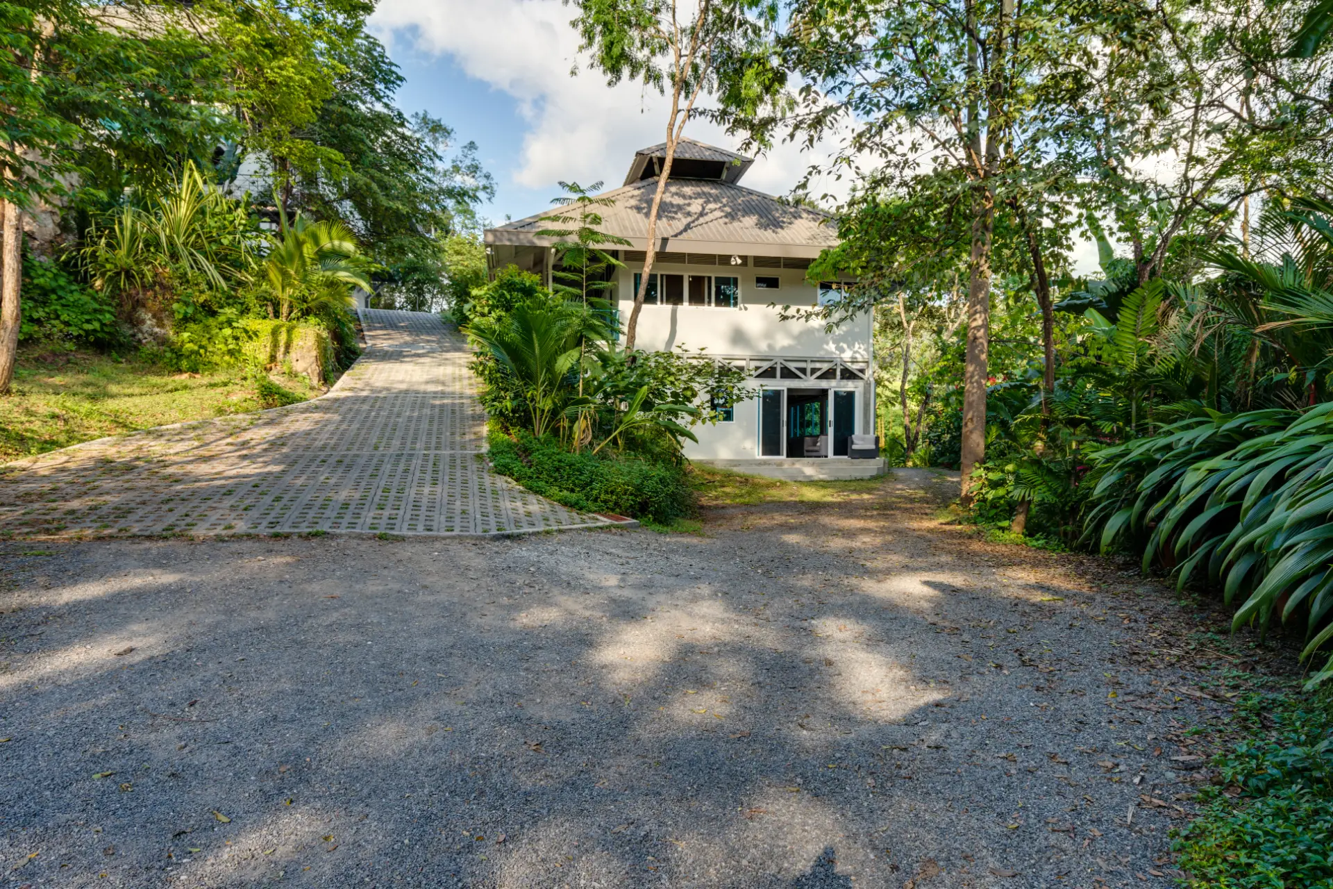 Casa Buho shaded among the trees