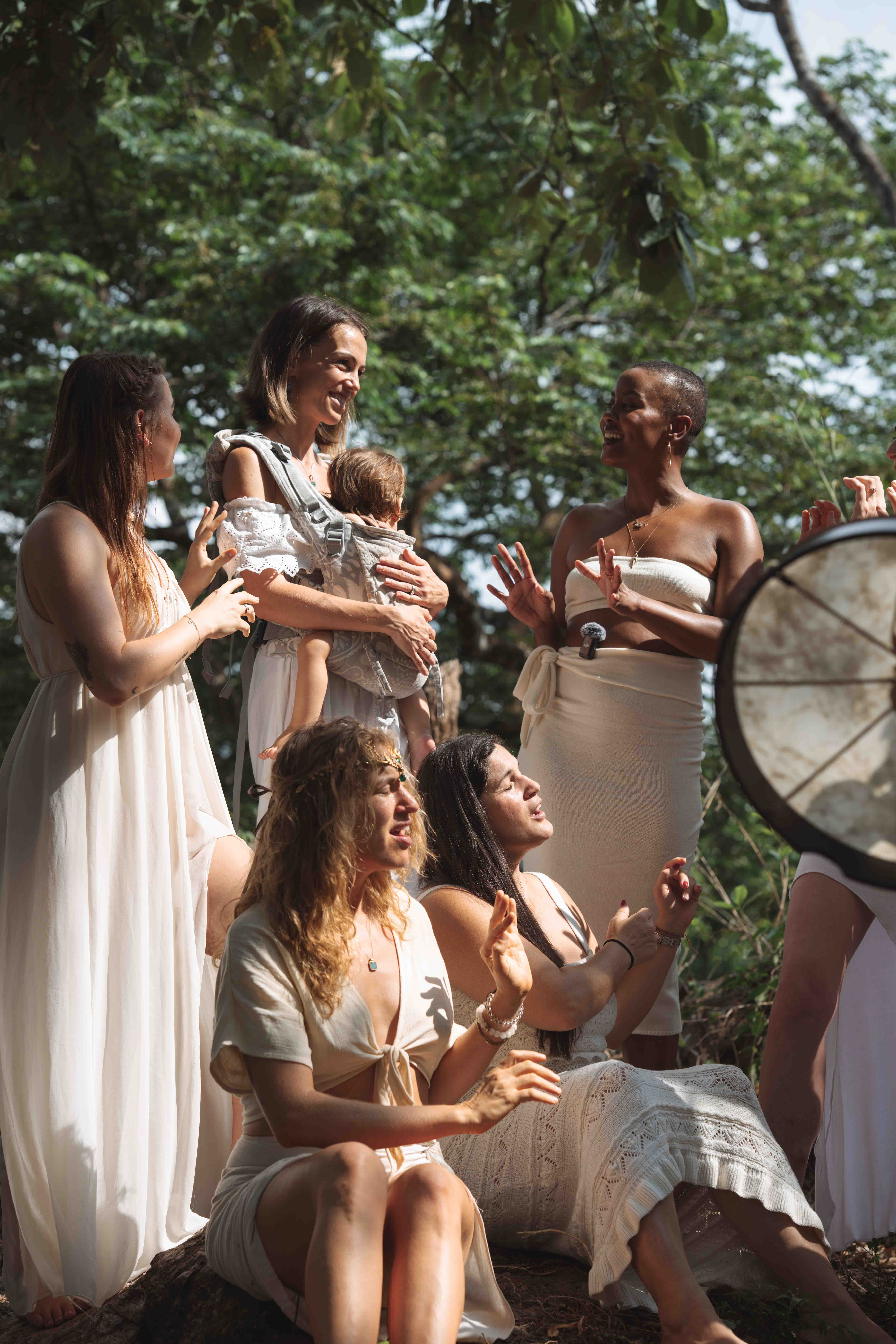Guests gathered for a past outdoor ceremony at Pura Maracuya