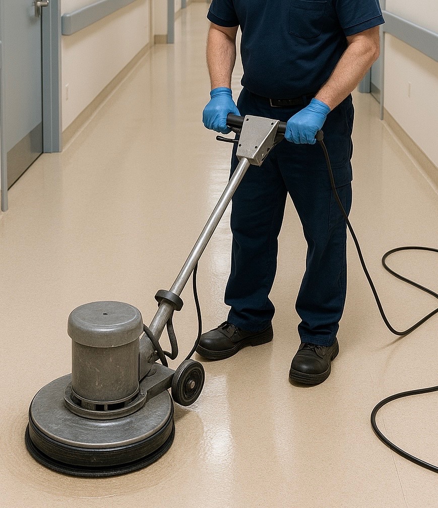 zaposleni detaljno pere pvc pod u beogradu