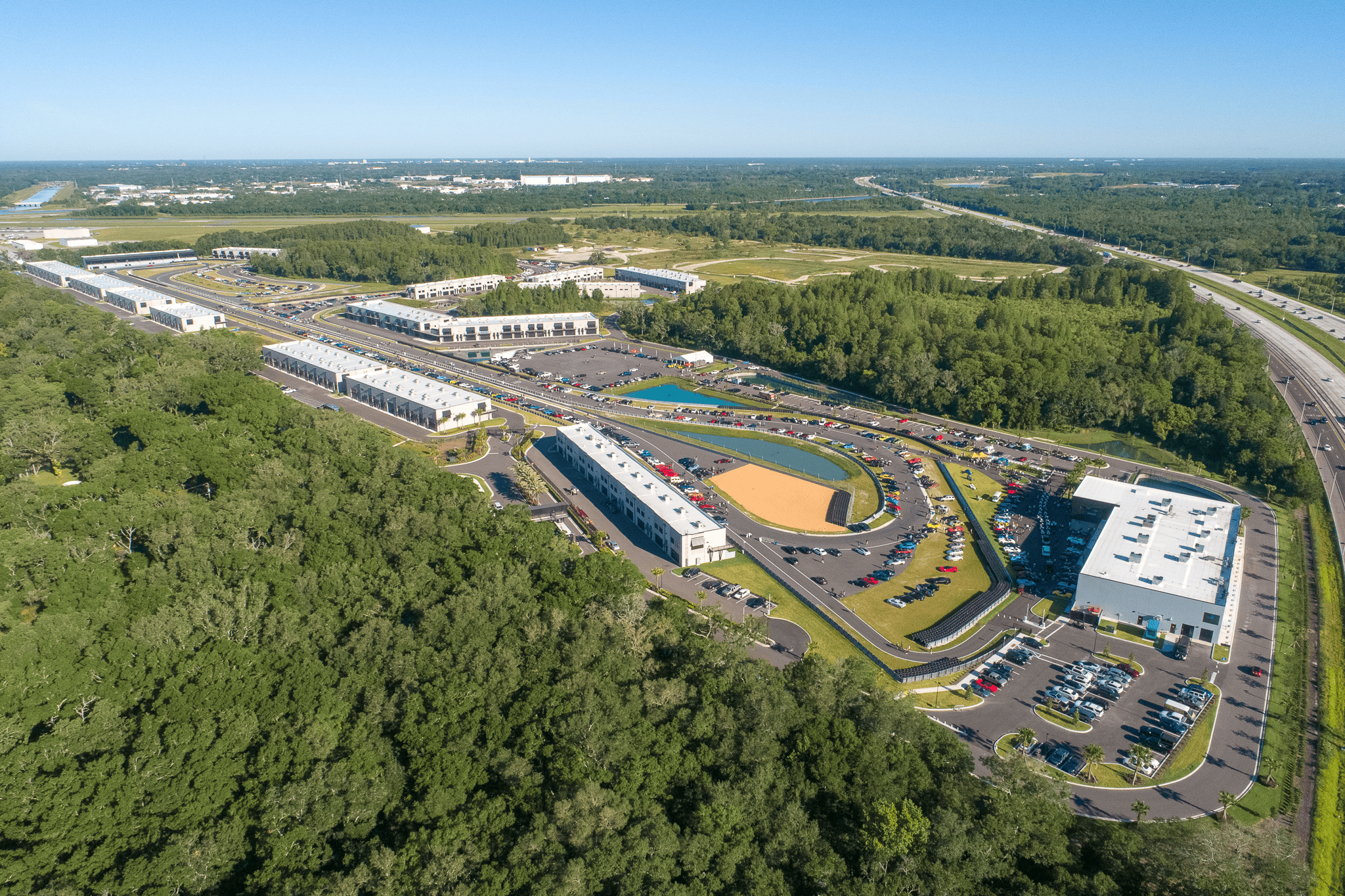 A drone shot of the Motor Enclave after construction began.