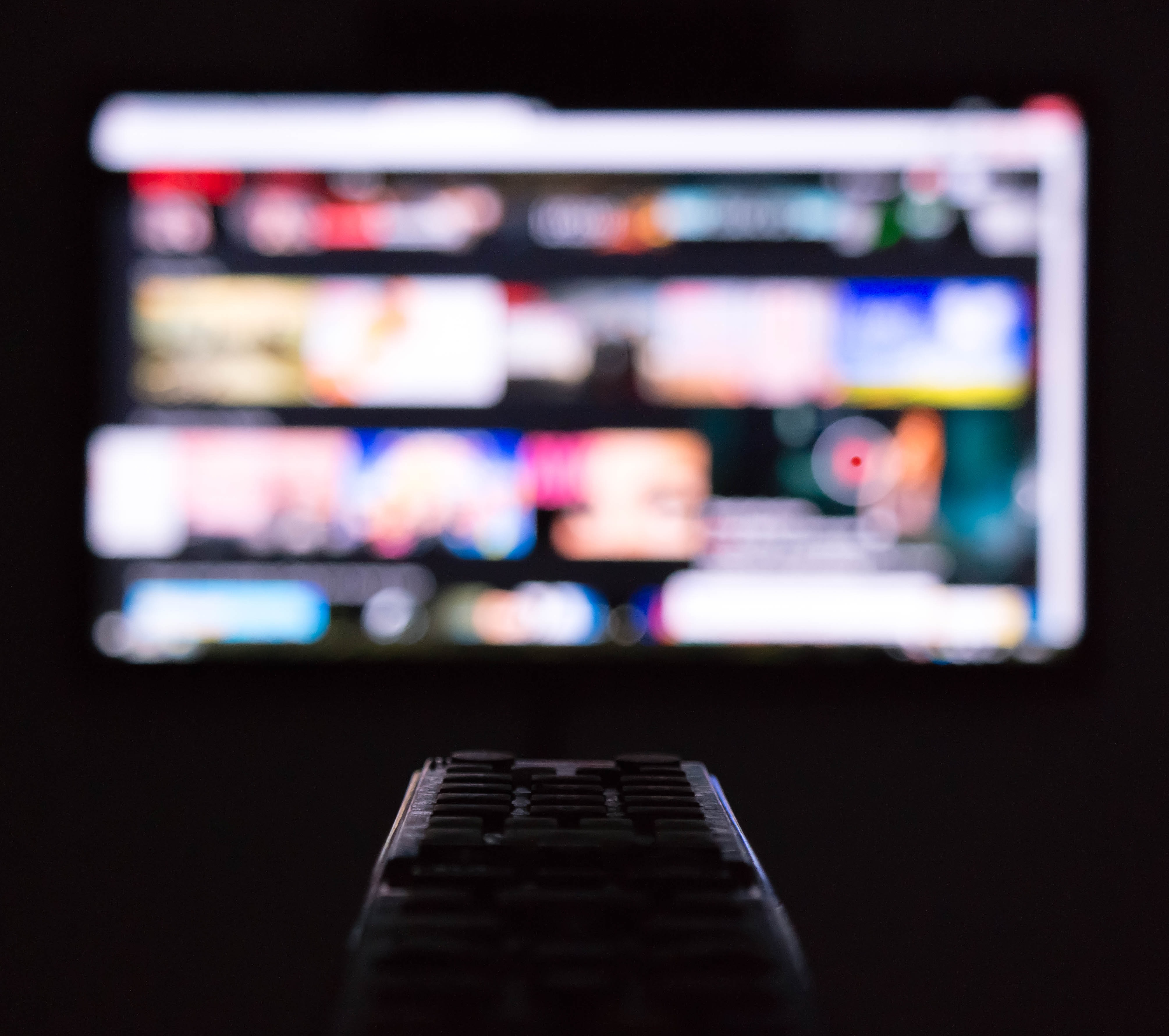 A blurred TV screen