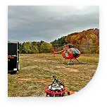 Livewire helicopter in a field