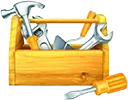 toolbox icon with hammer and other tools