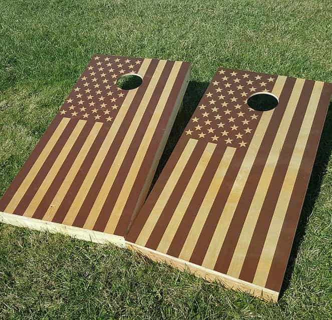 American flag cornhole set