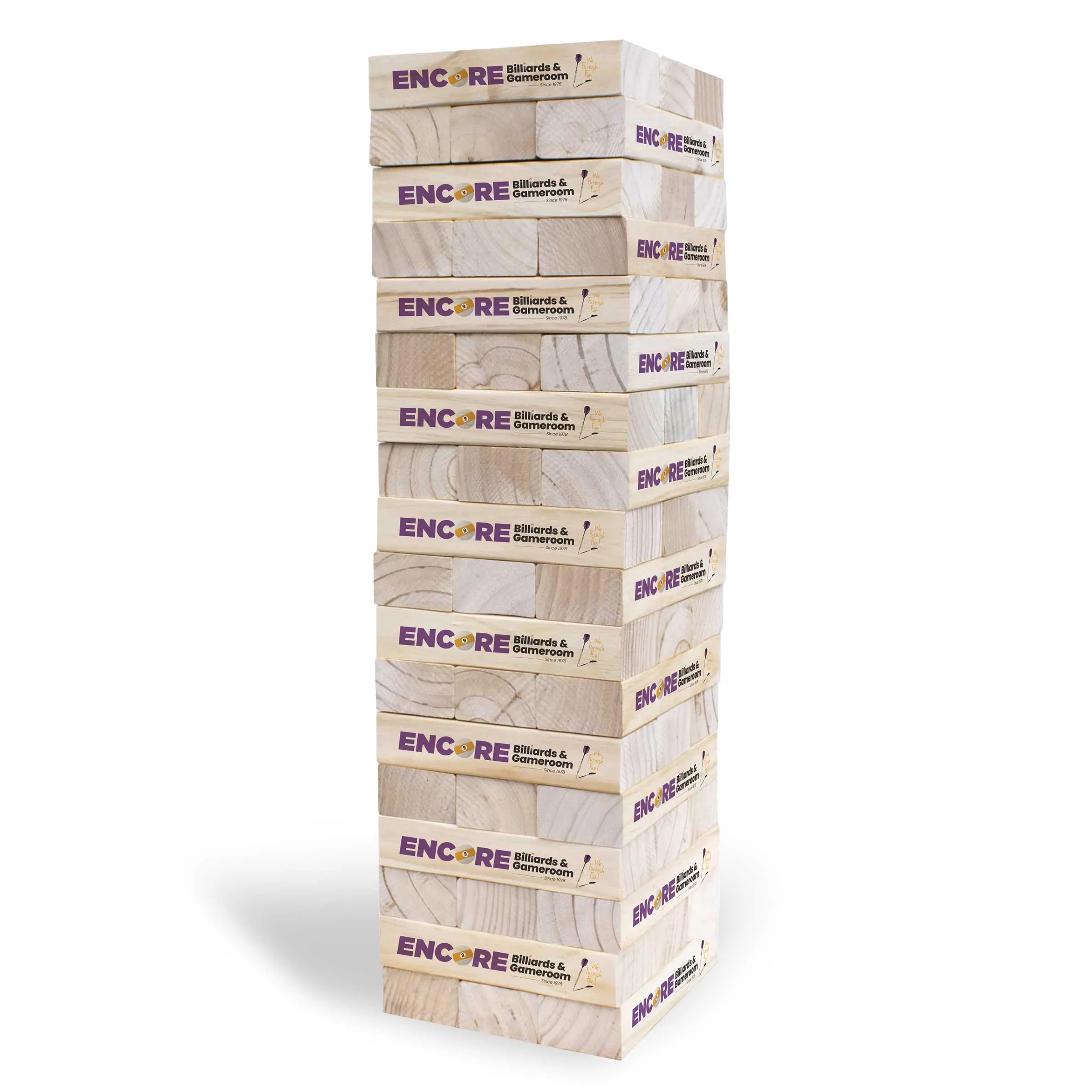 giant jenga with custom logo