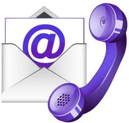 phone and email envelope purple
