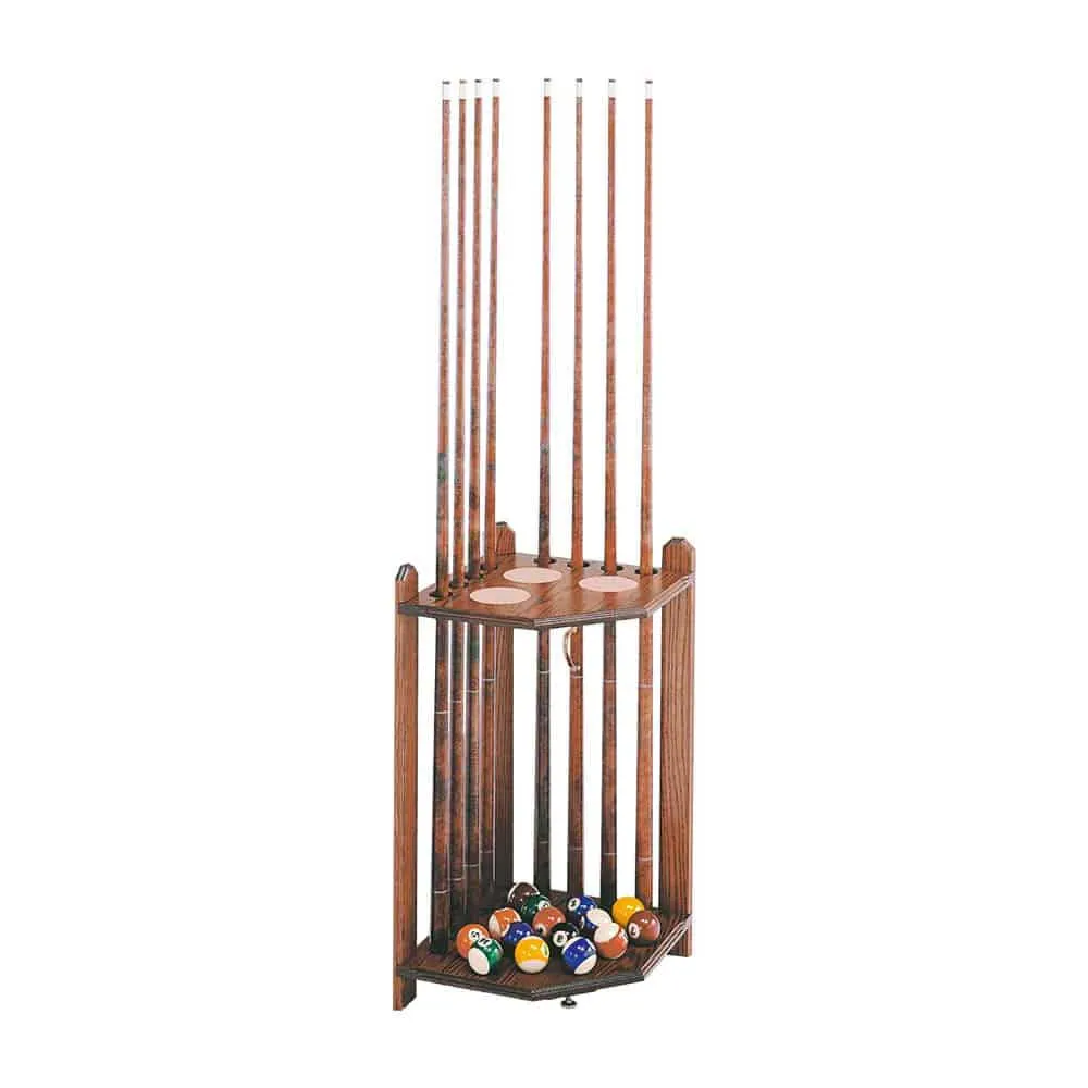Corner cue rack