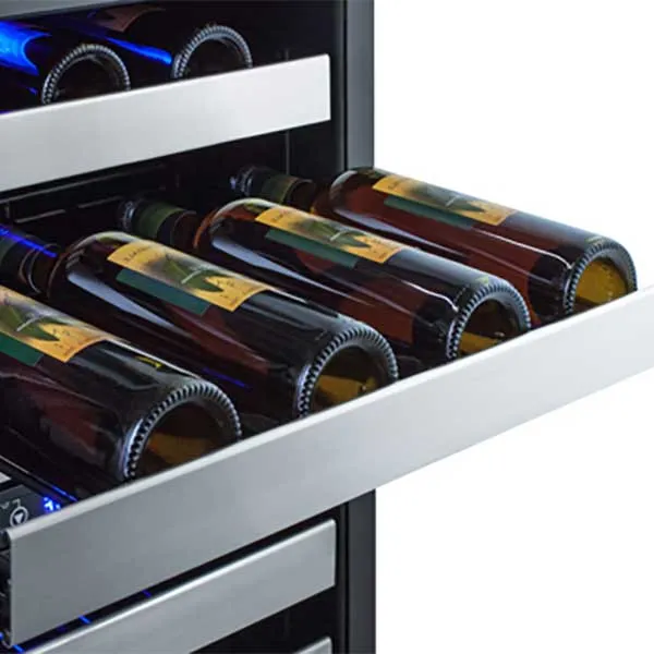 wine refrigerator storage drawer