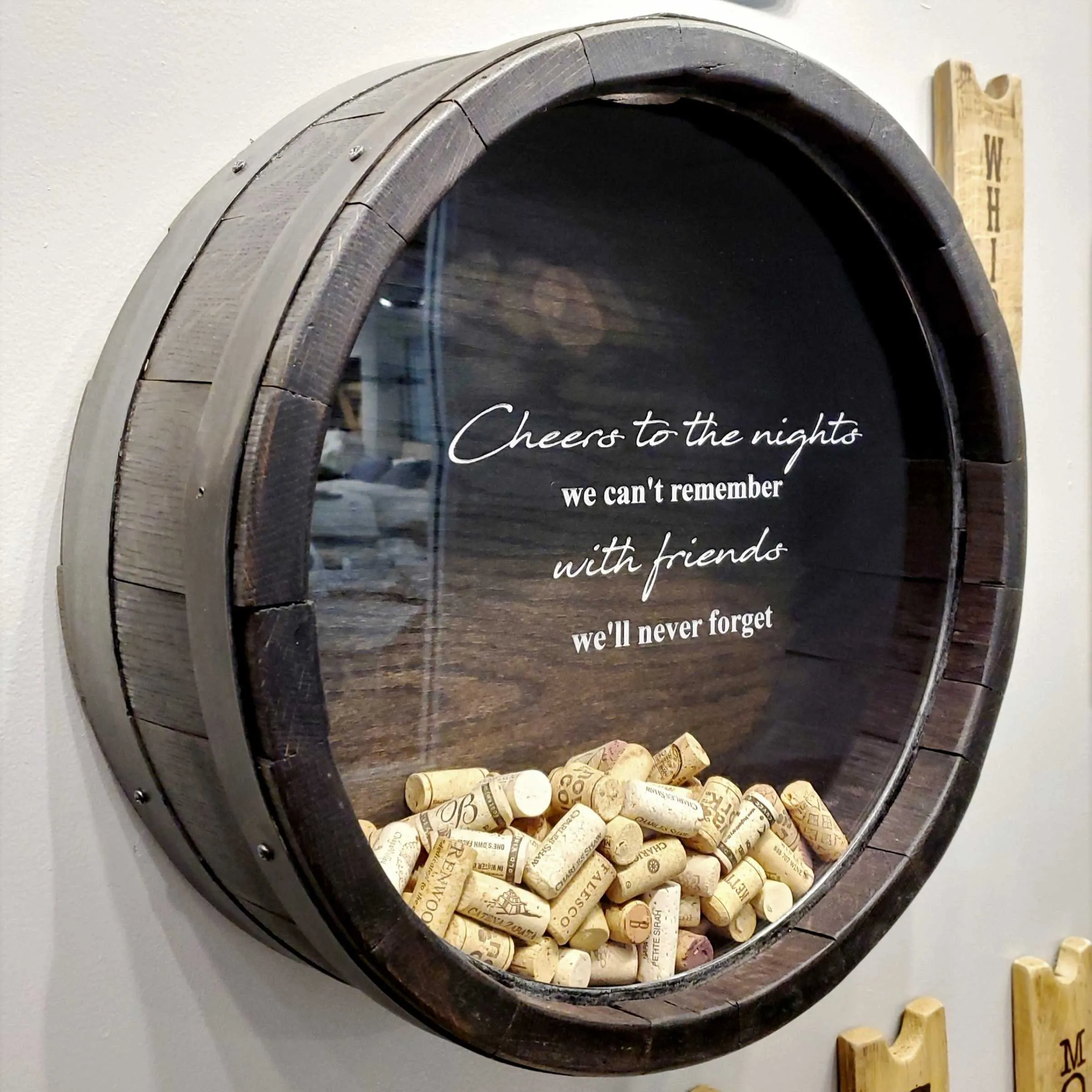 barrel cork holder wall art