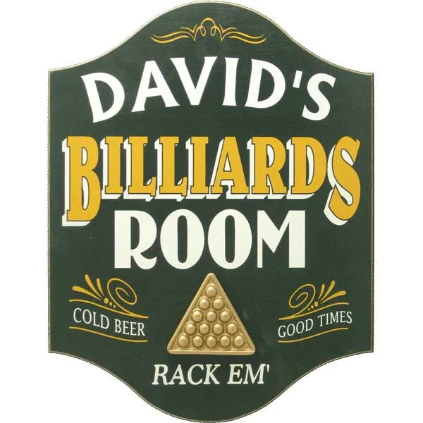 David's billiards room wall art sign