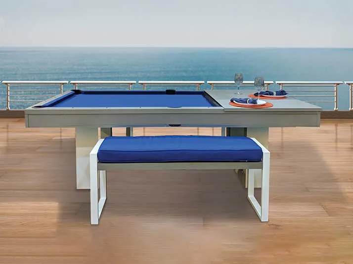 Olhausen Horizon outdoor pool table with dining top conversion
