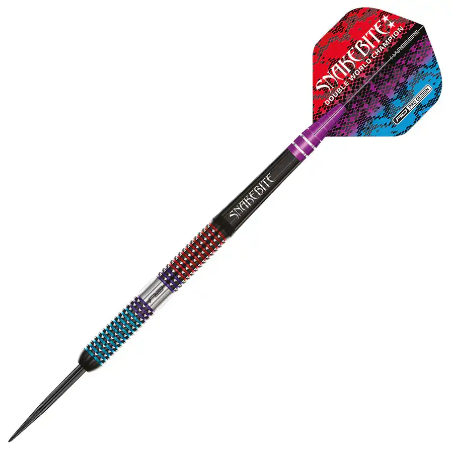 Snakebite darts red purple and blue
