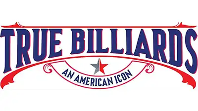 True Billiards by Olhausen blue and red logo