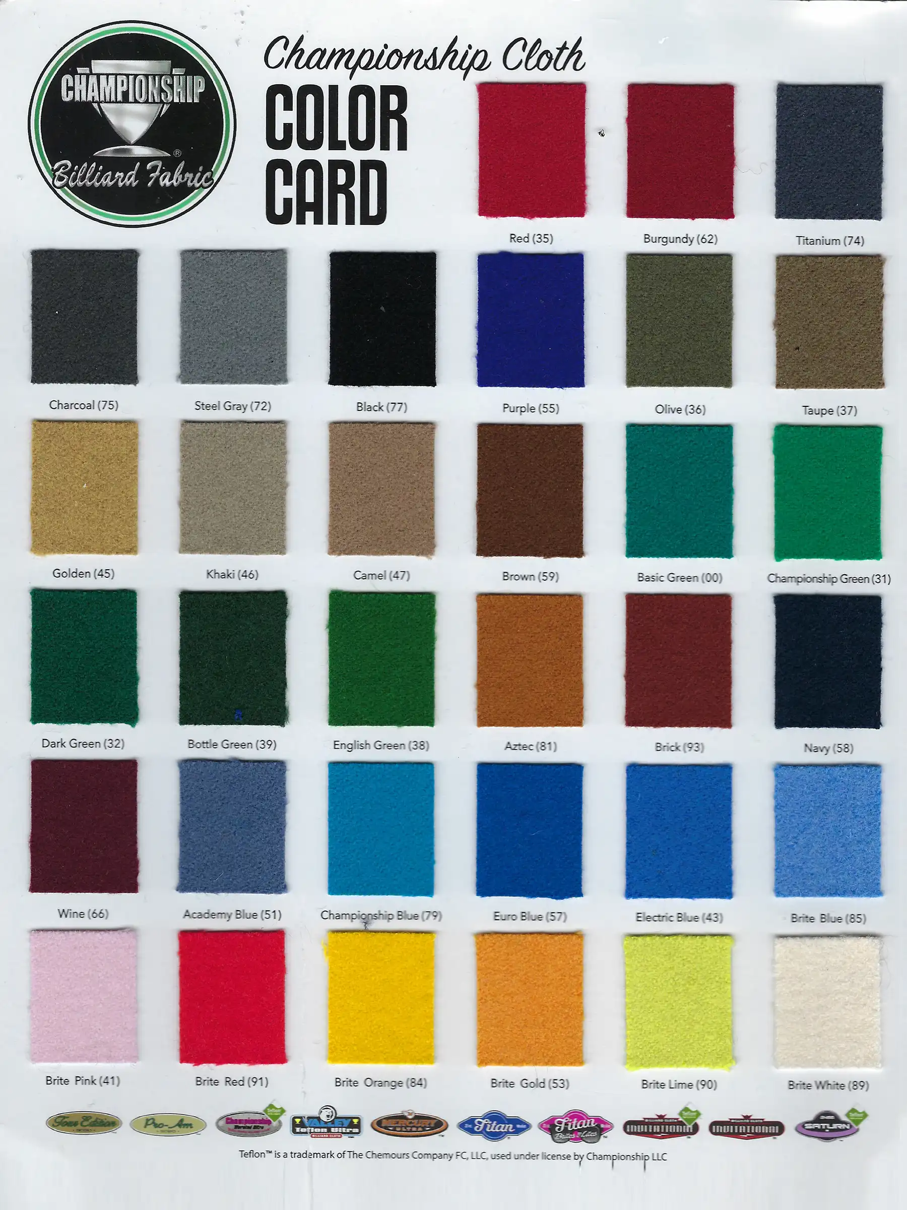 Titan Championship swatches