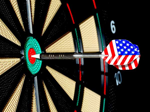 dart board with usa dart