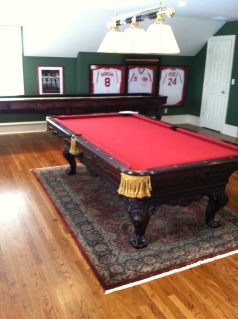 red pool table