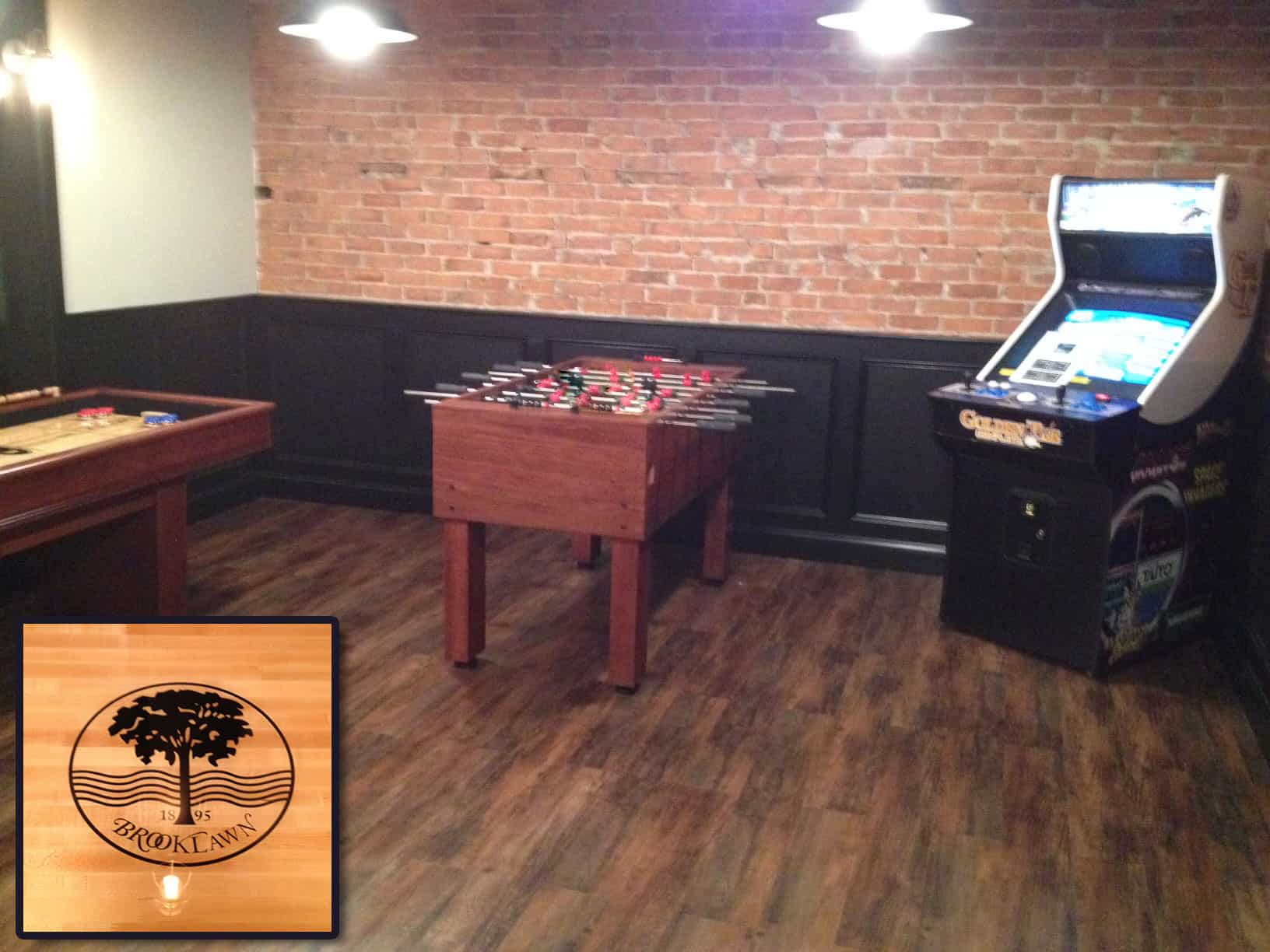 foosball, shuffleboard and arcade