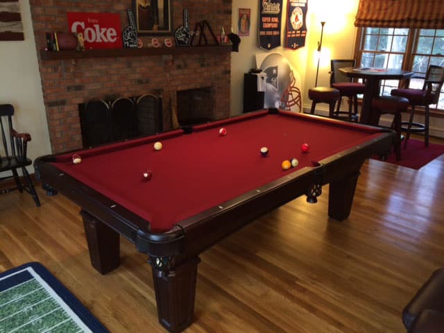 red pool table