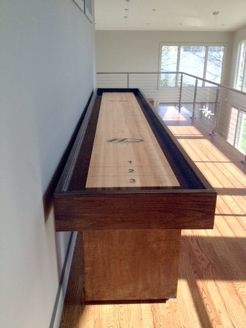 shuffleboard in a loft