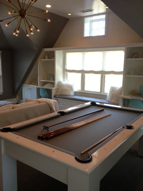 black pool table with funky lighting