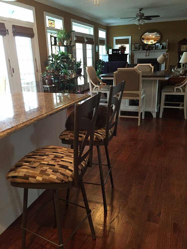 bar stools in a kitchen