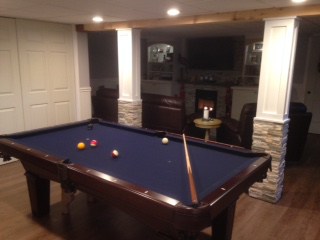 blue pool table