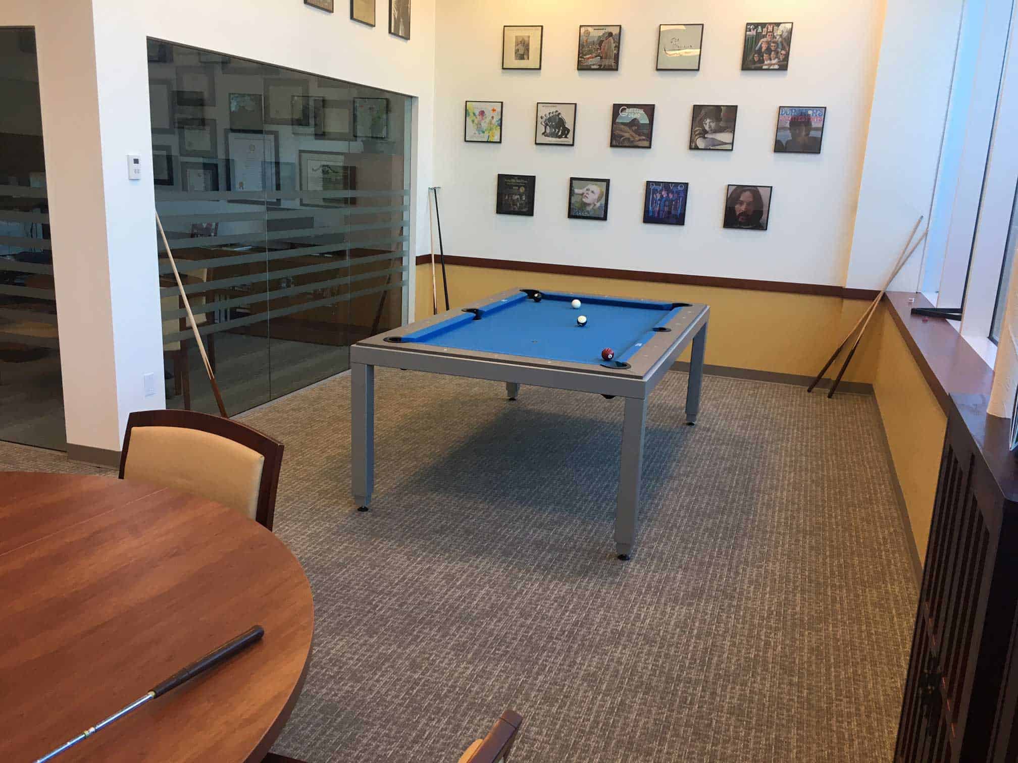 blue modern pool table