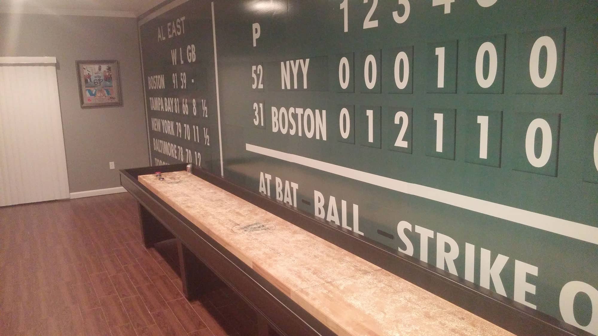 shuffleboard with baseball scoreboard