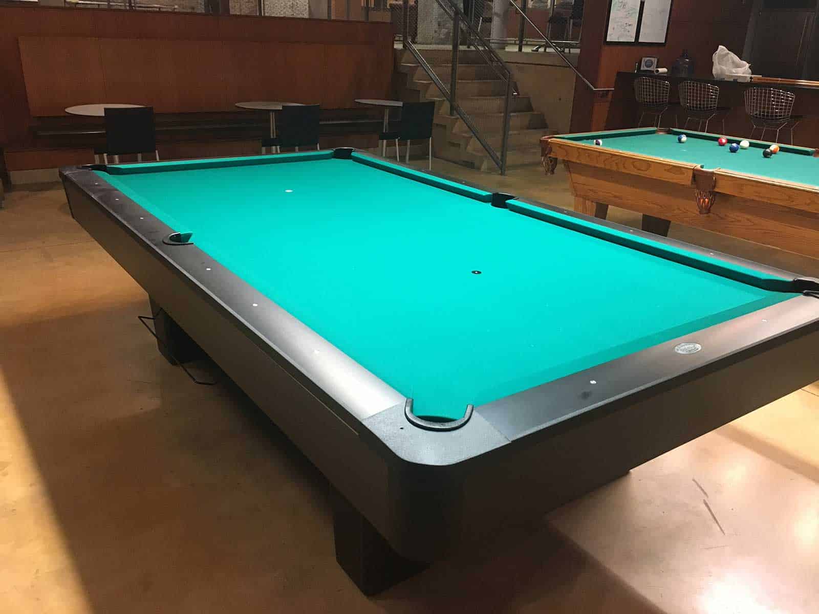 two green yale university pool tables