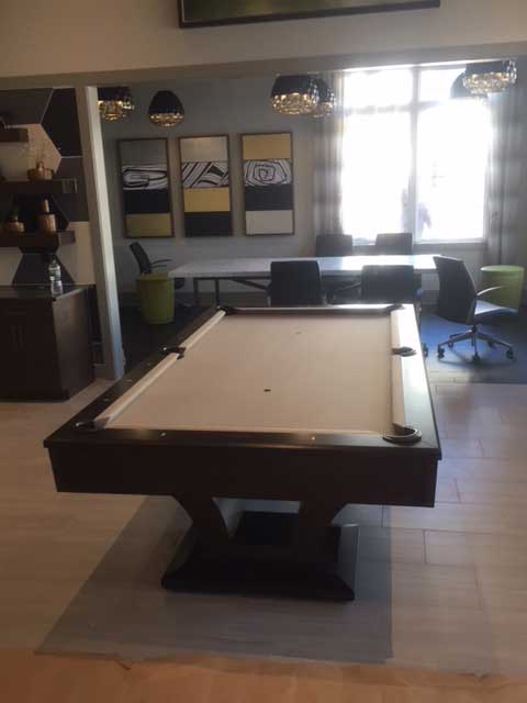 brown tan pool table