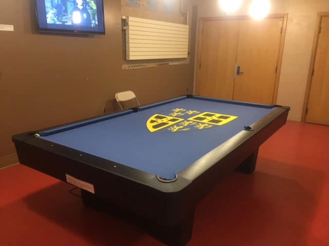 blue yale university pool table