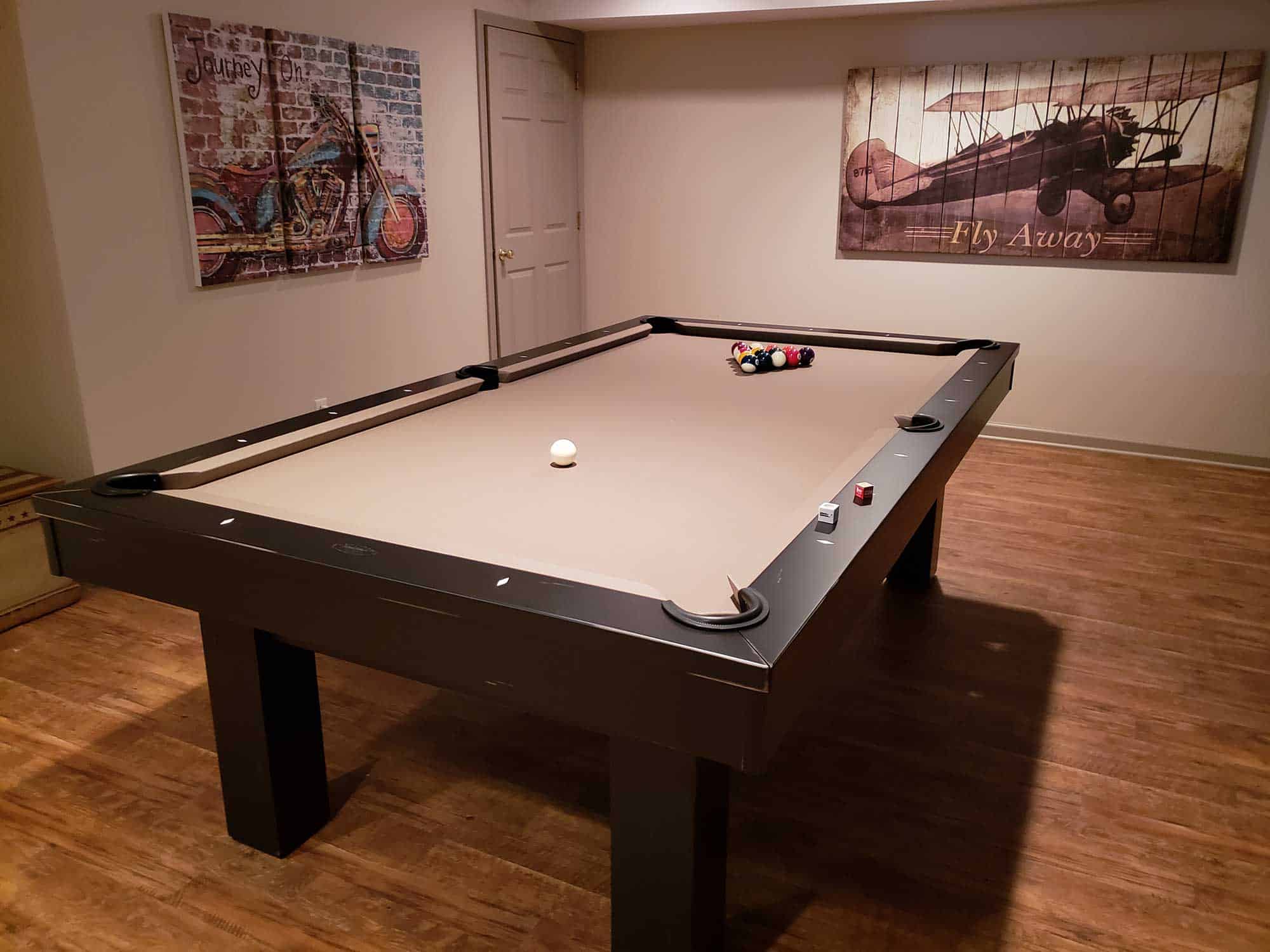 tan brown pool table
