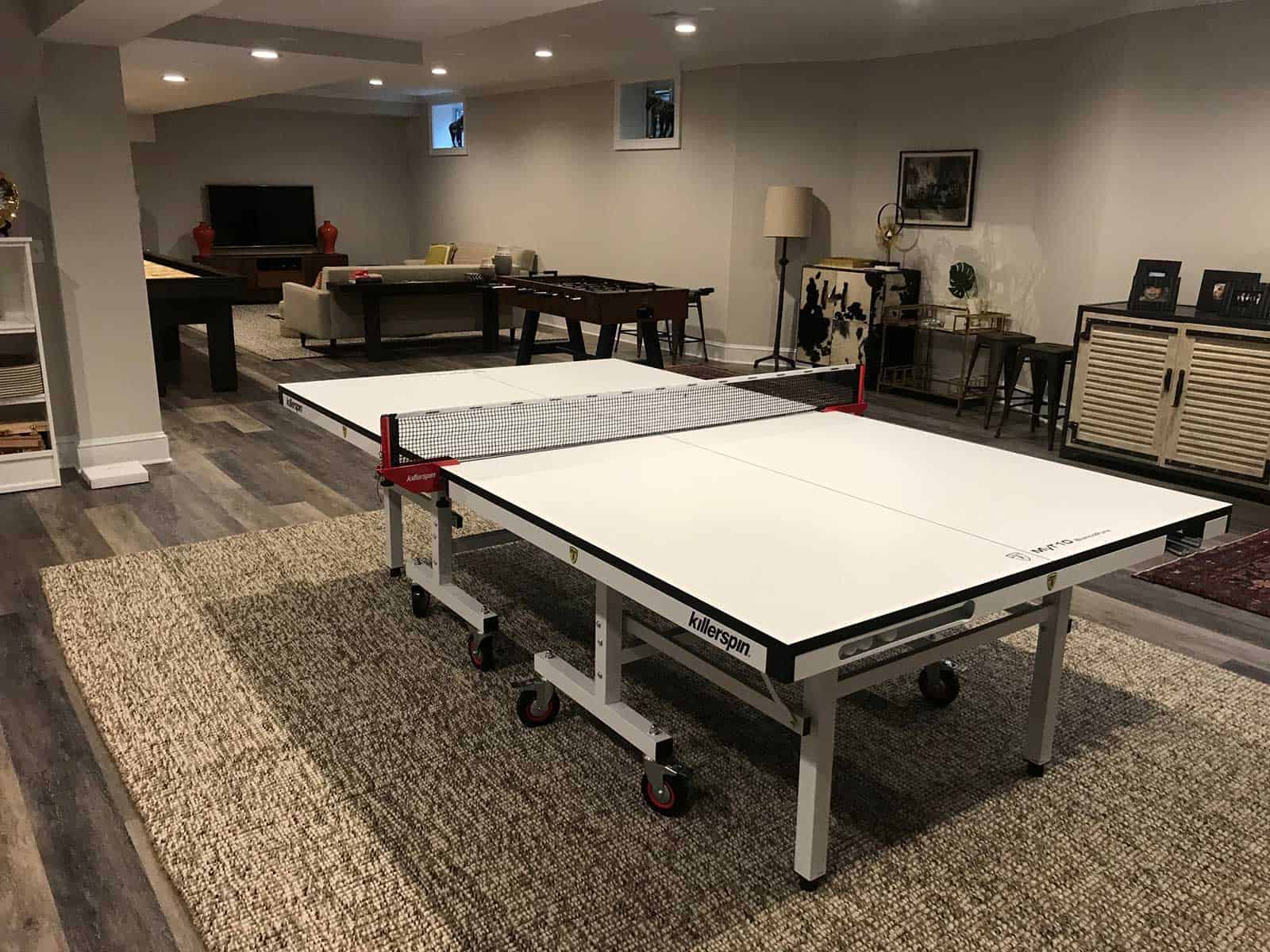 white indoor killerspin table tennis ping pong