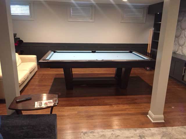 light blue light green pool table