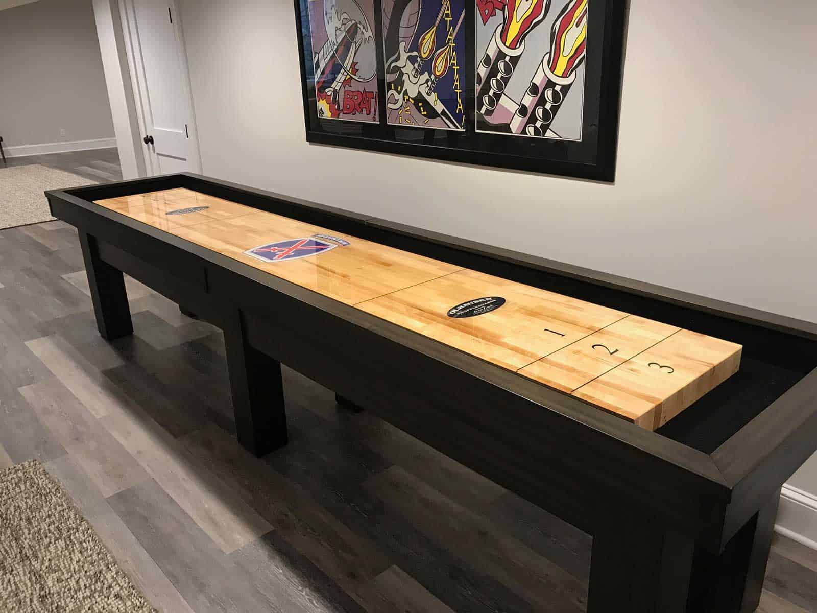 olhausen shuffleboard with custom logo